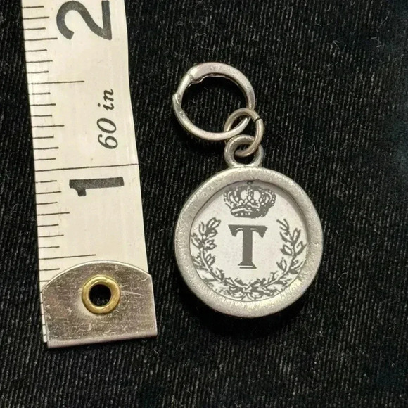Pick Up Sticks Jewelry Monogram T Charm.  Two sides. - Picture 2 of 2